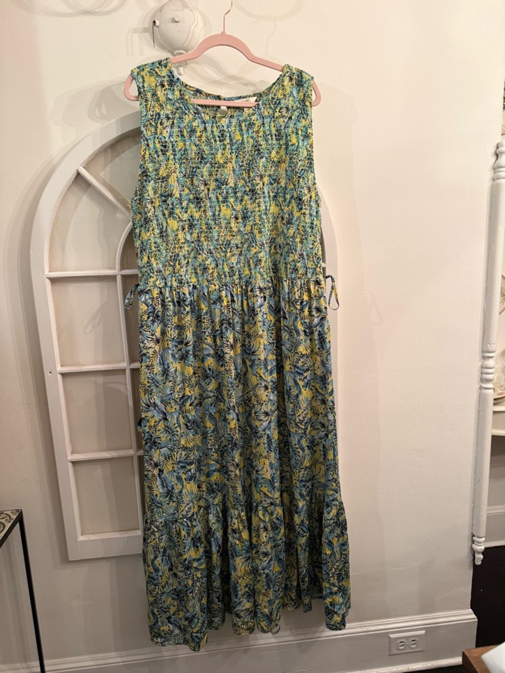 Terra & Sky Blue and Yellow Floral Maxi Dress XXL plus size NWoT